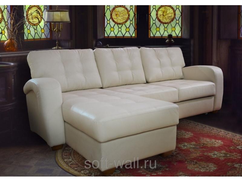 белый угловой диван кожзам мария в Нижневартовске