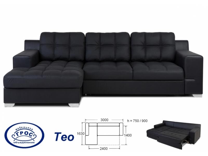черный угловой диван тео в Нижневартовске