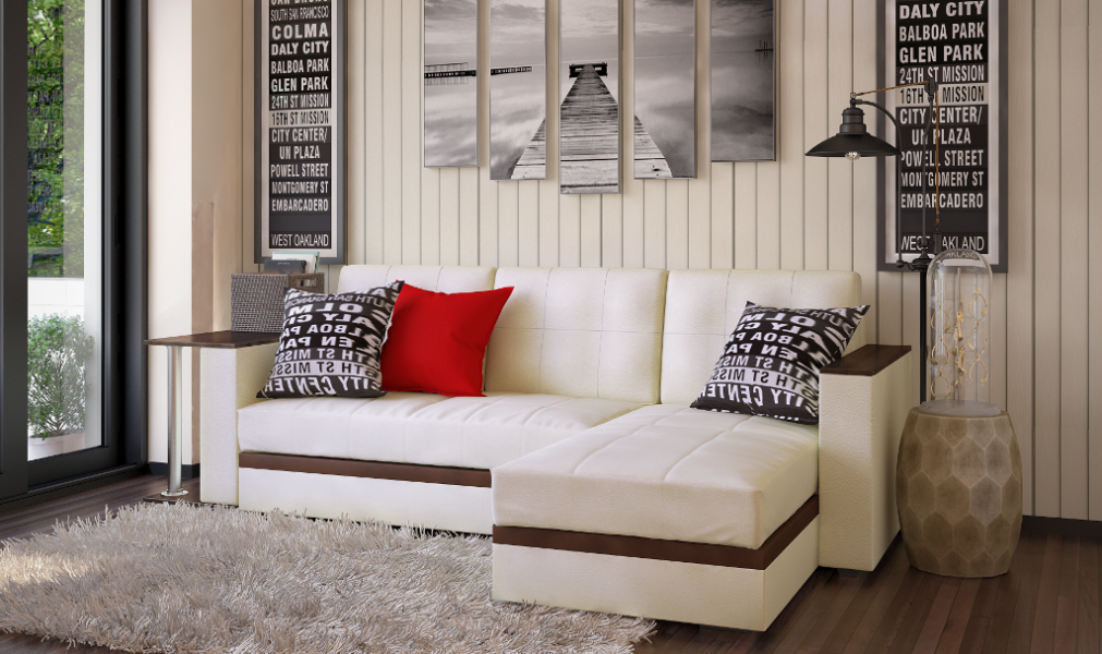 угловой диван атлант кожа в Нижневартовске