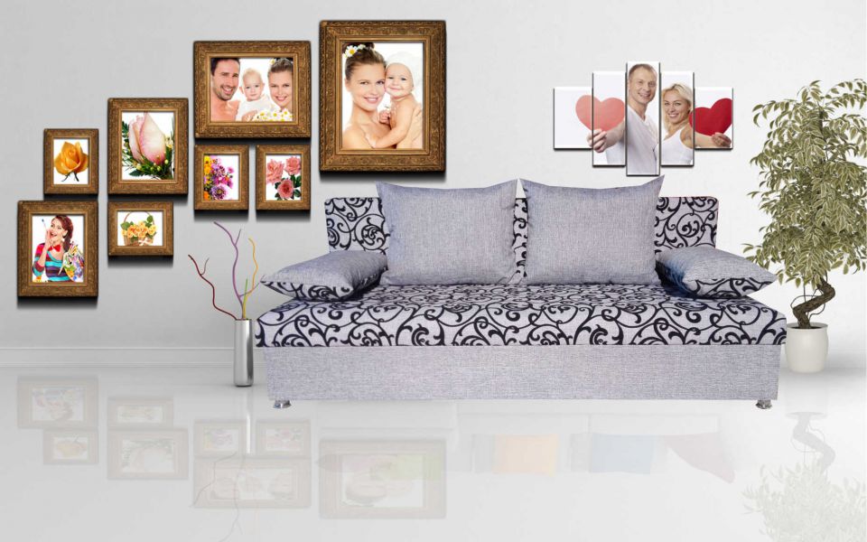 диван орнамент серый в Нижневартовске