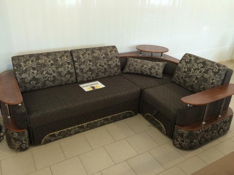 угловой диван с полками жасмин в Нижневартовске