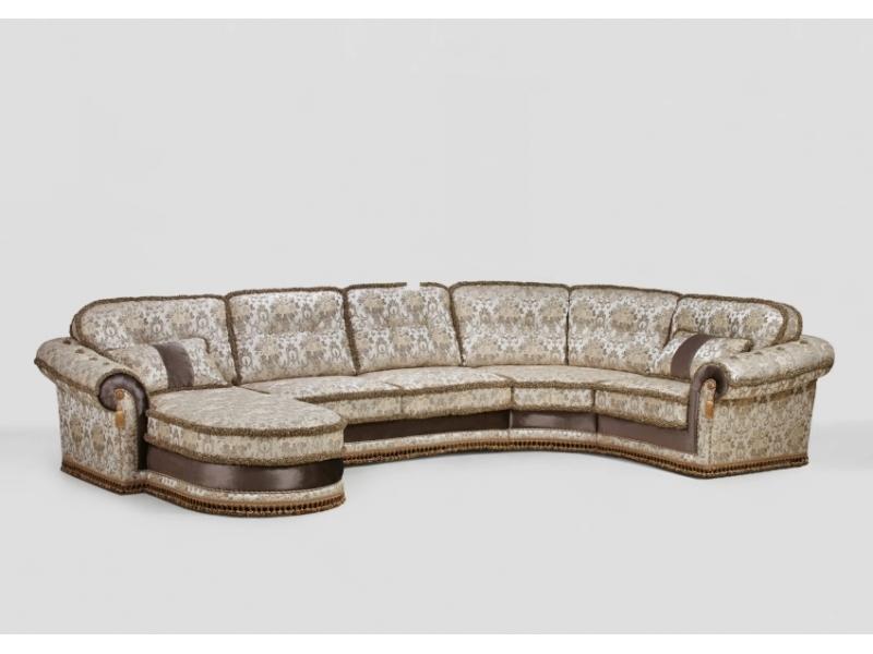 тканевый угловой диван с оттоманкой мадлен в Нижневартовске