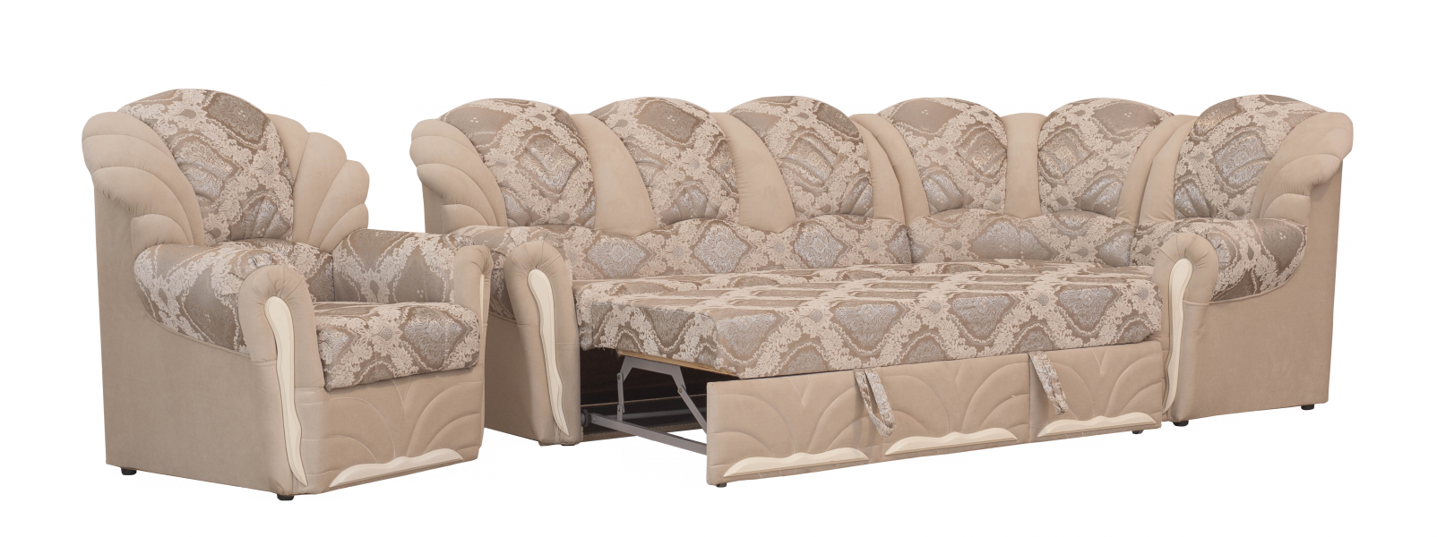 угловой диван жемчуг с креслом в Нижневартовске