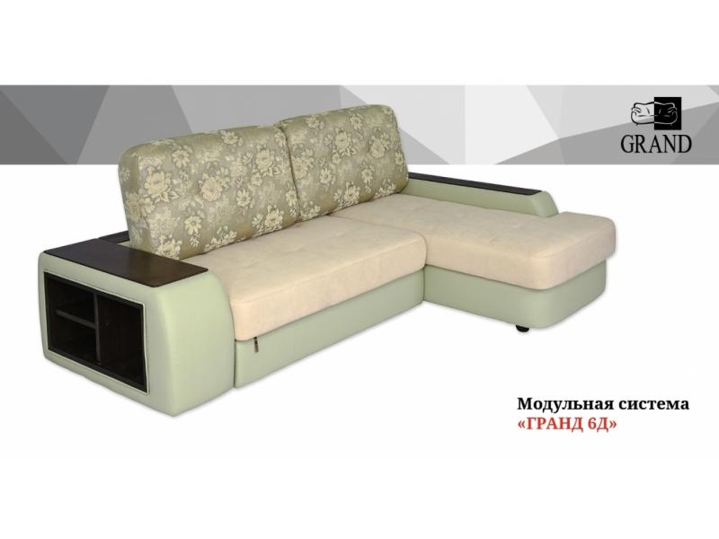 угловой диван с полочками и столом гранд 6 в Нижневартовске