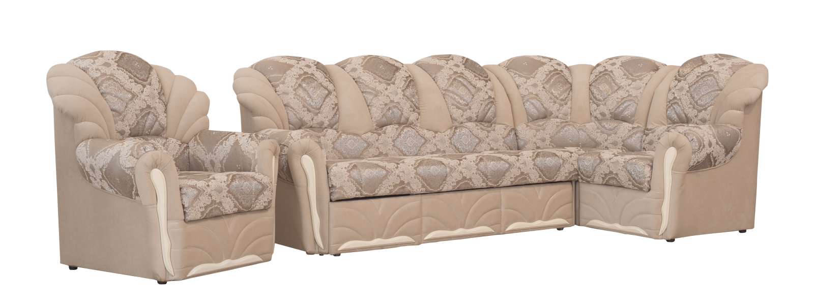 диван жемчуг угловой + 1 кресло в Нижневартовске