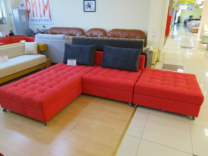 модульный красный угловой диван в Нижневартовске