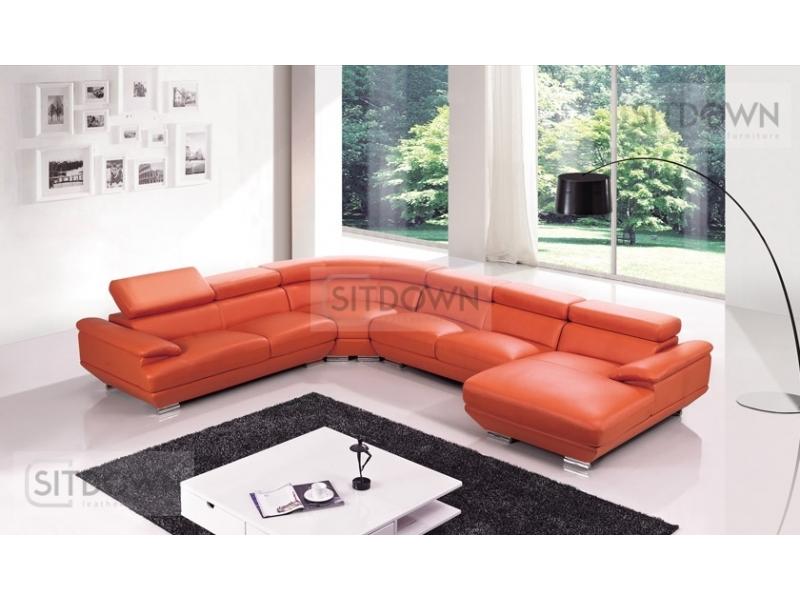 оранжевый п-образный диван матте в Нижневартовске