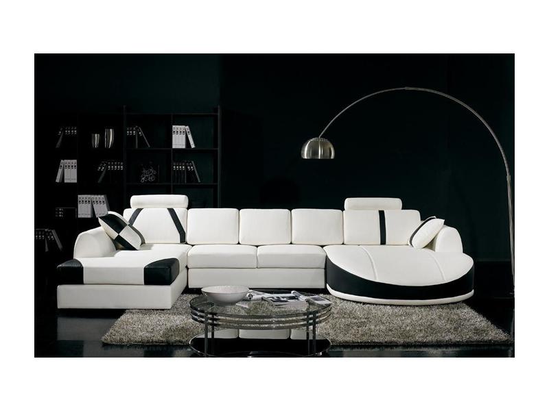 вейлиос черно-белый кожаный диван в Нижневартовске