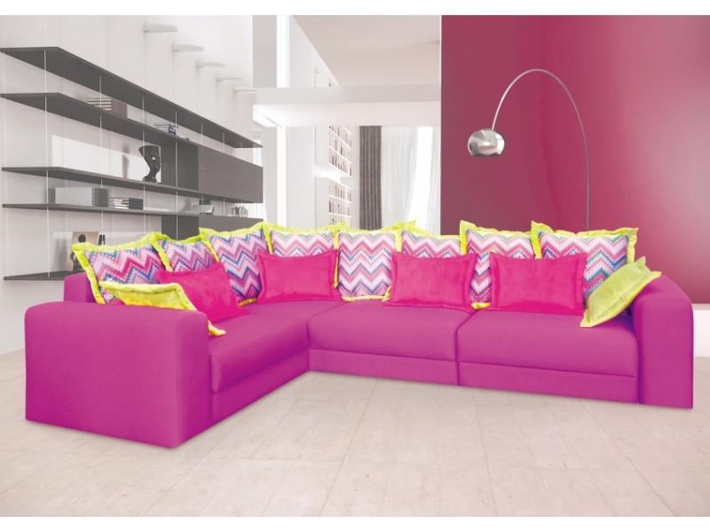 розовый диван с яркими подушками марта люкс в Нижневартовске