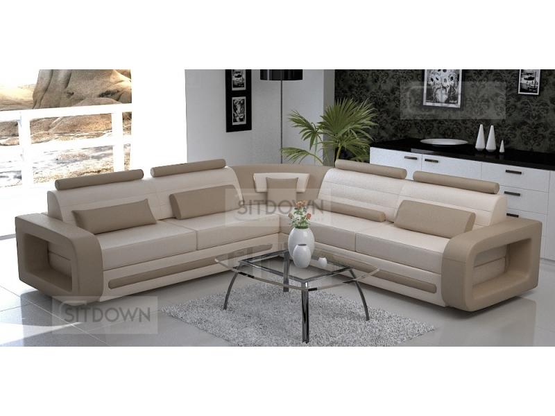 угловой диван из кожи с выдвижными подголовниками мелроуз в Нижневартовске