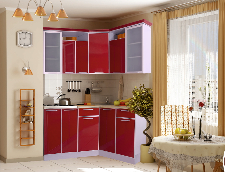 кухня угловая с алюминиевым профилем в Нижневартовске