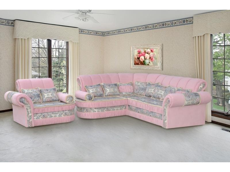 мягкий угловой диван в розовом цвете в Нижневартовске