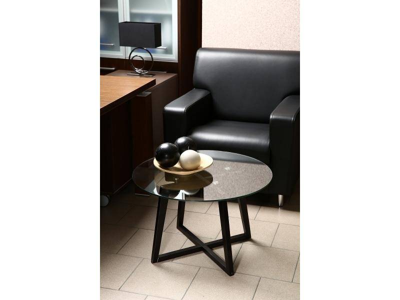 стол журнальный рилле 445 венге/стекло прозрачное (круглое) в Нижневартовске