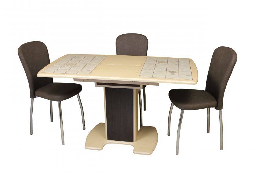 стол фабио-2 с плиткой и стулья милтон в Нижневартовске