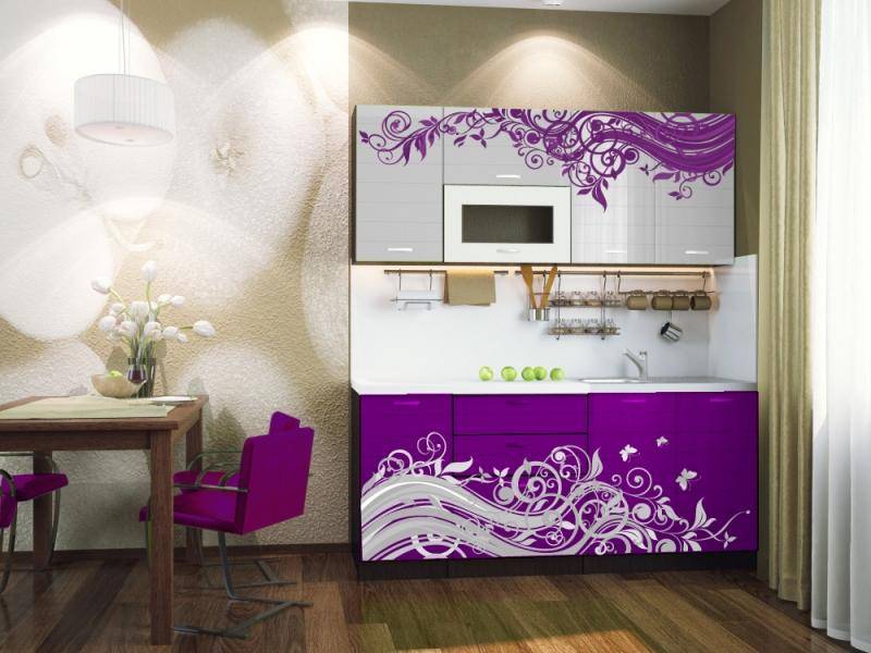 кухня прямая лада кф-6 с фотопечатью в Нижневартовске