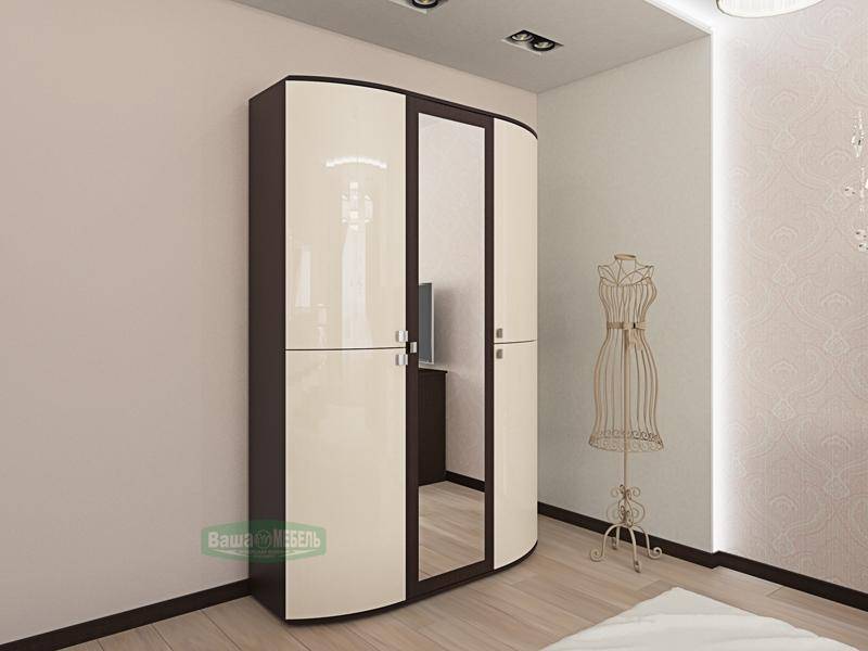 глянцевый шкаф волна с зеркалом в Нижневартовске