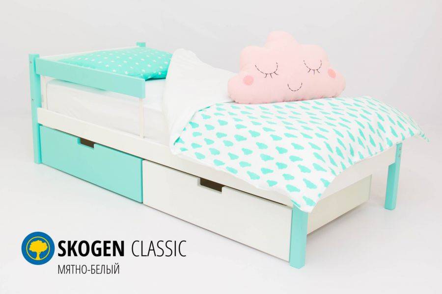детская кровать skogen classic мятно-белый в Нижневартовске