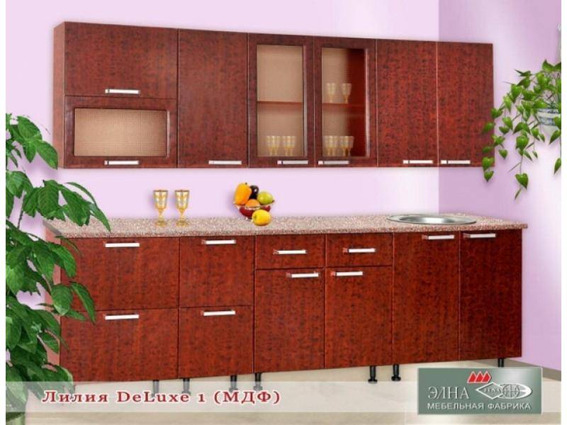 кухня прямая лилия deluxe 1 (мфд) в Нижневартовске