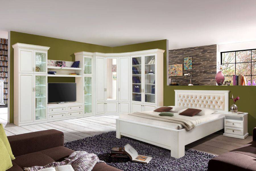 набор модульной мебели олимпия белая эмаль с золотой патиной в Нижневартовске