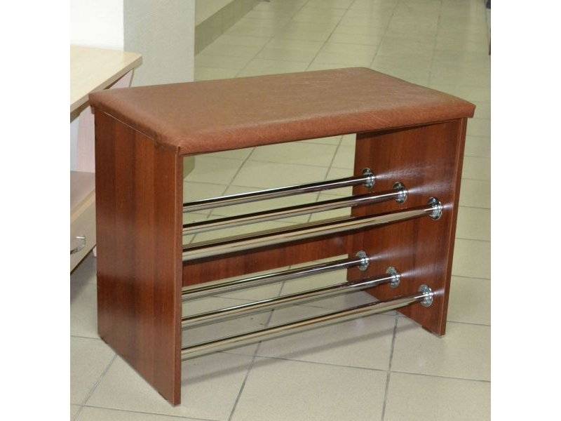 обувница открытая, орех, к/з коричневый в Нижневартовске