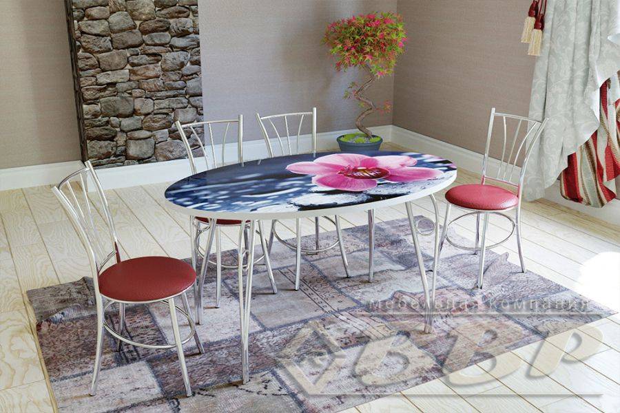 стол стеклянный с фотопечатью овал в Нижневартовске