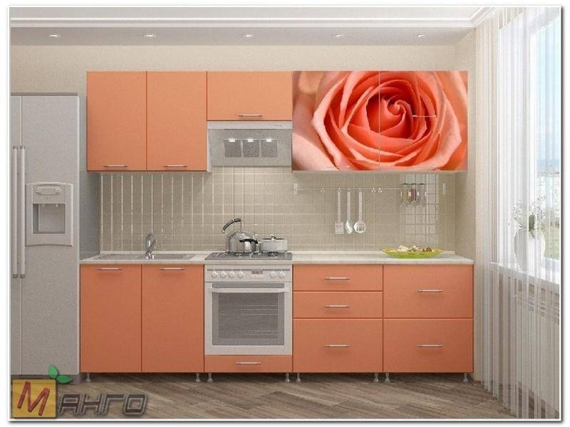 прямая кухня роза-2 с фотопечатью в Нижневартовске