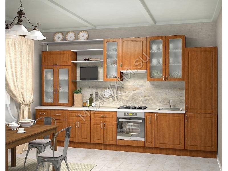 кухня мдф с фрезеровкой квадро - лен темный в Нижневартовске