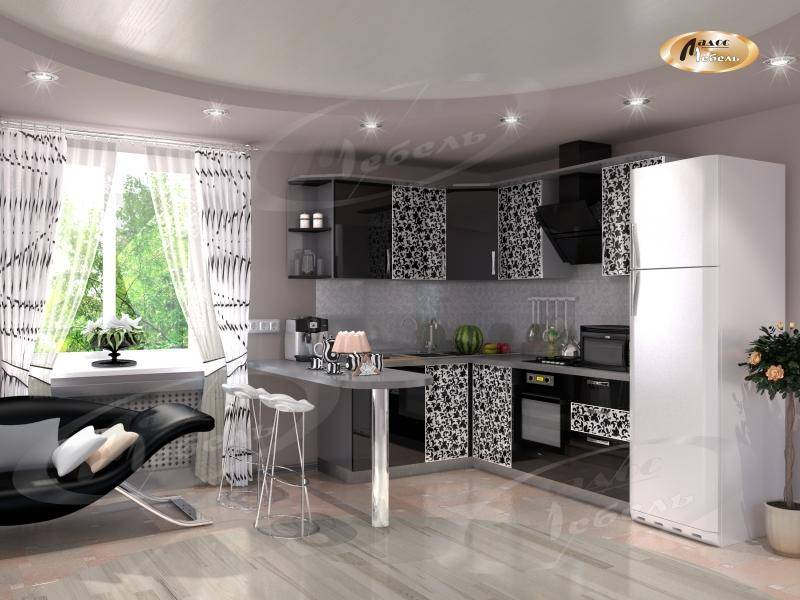 кухня угловая «черный тюльпан» в Нижневартовске