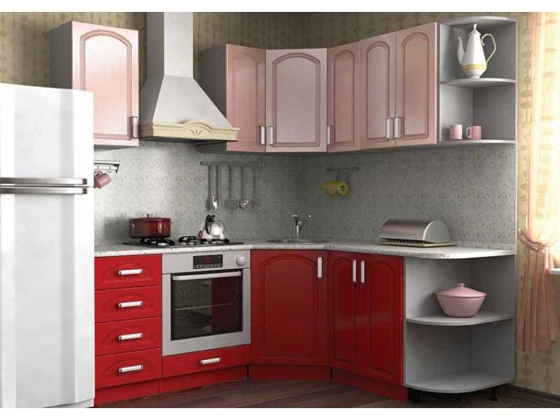 красная угловая кухня в Нижневартовске