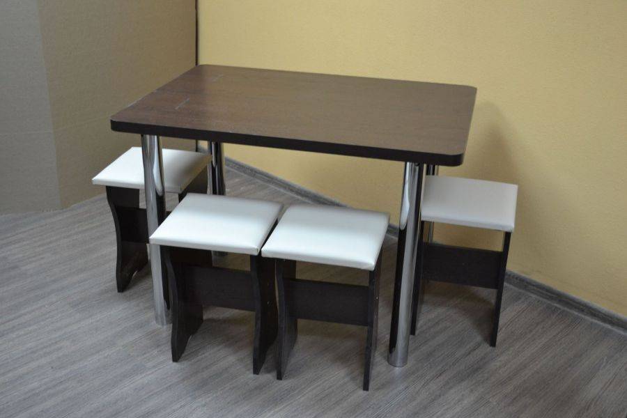 обеденная зона романтик (ноги хром), венге темный в Нижневартовске