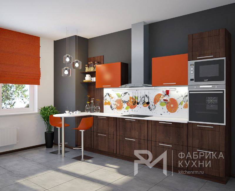 стильная прямая кухня в Нижневартовске