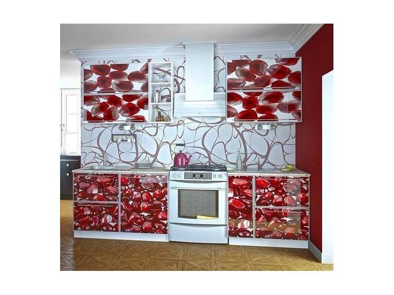 прямая кухня с фотопечатью гранат в Нижневартовске