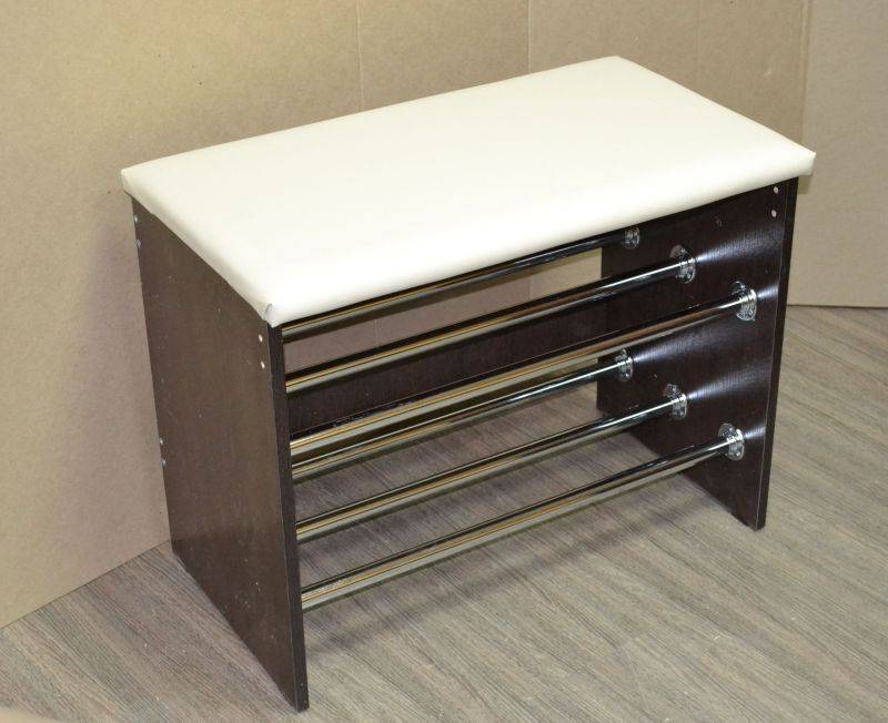 обувница открытая, венге темный, к/з молочный в Нижневартовске