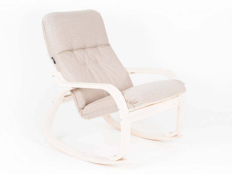 кресло-качалка сайма ткань миндаль, каркас береза белая в Нижневартовске