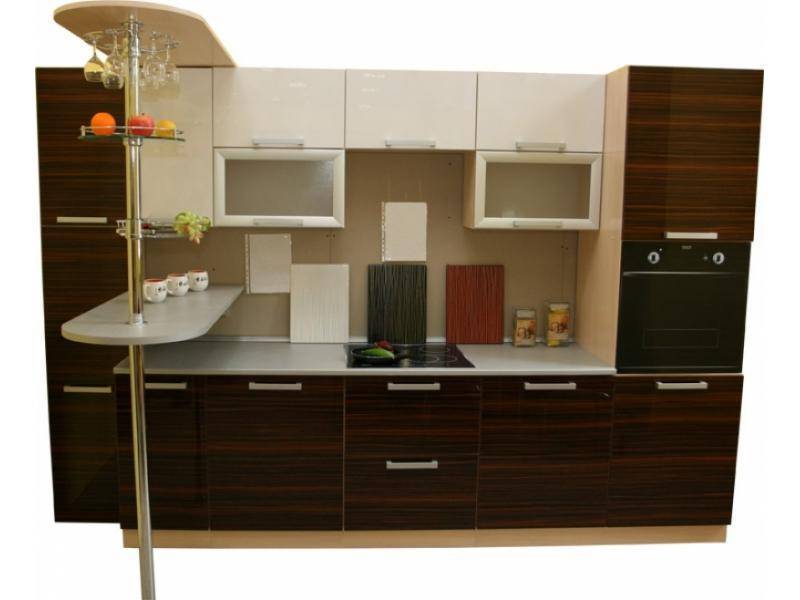 кухня прямая каштан белый в Нижневартовске