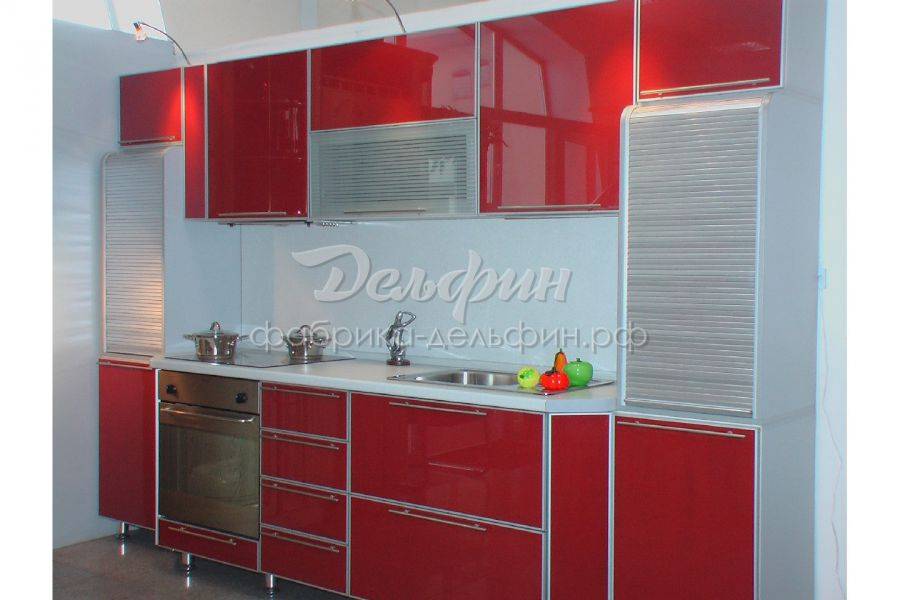 серо-красная кухня в Нижневартовске