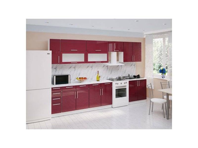 кухня брусничный металлик в Нижневартовске