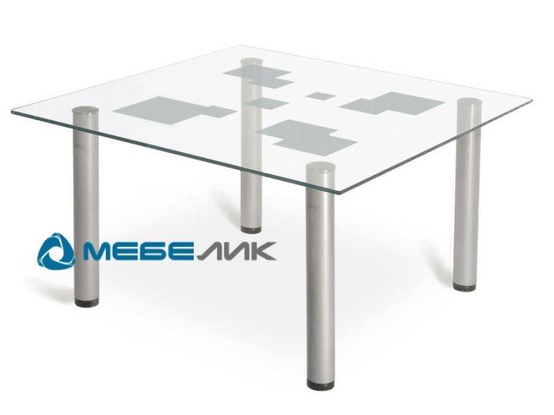 стол журнальный робер 9м металлик/прозрачное в Нижневартовске
