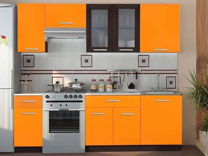 кухонный гарнитур лдсп оранжевый в Нижневартовске