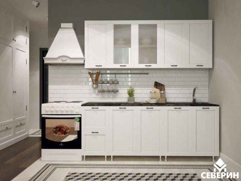 кухня белая в рамке в Нижневартовске