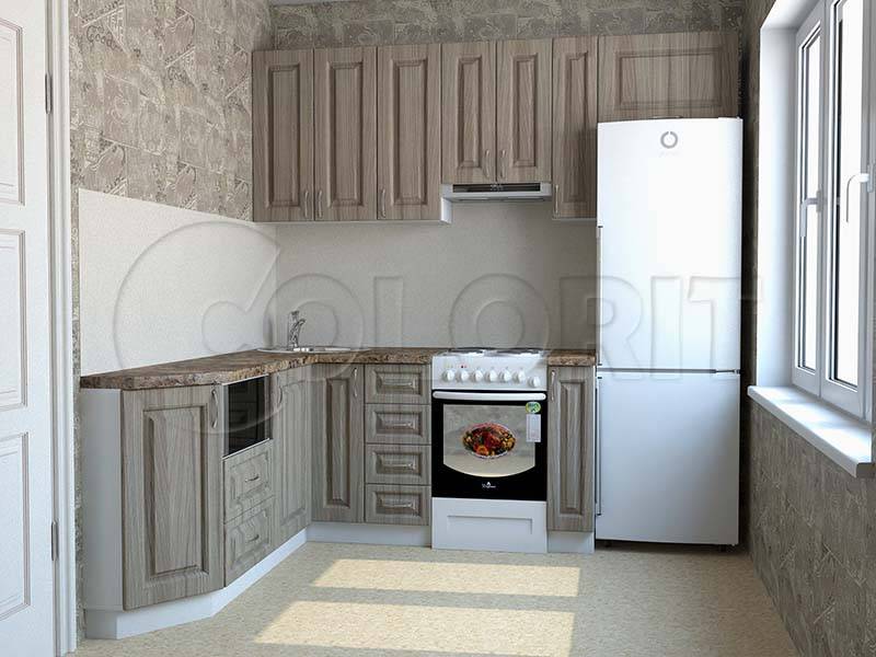 угловая маленькая кухня в Нижневартовске