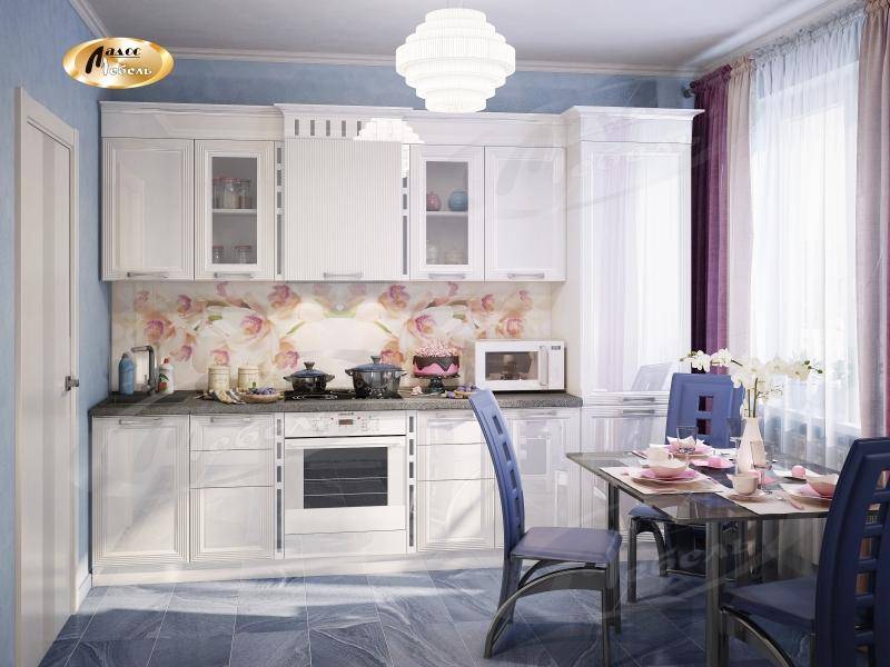 кухня прямая белая элис в Нижневартовске