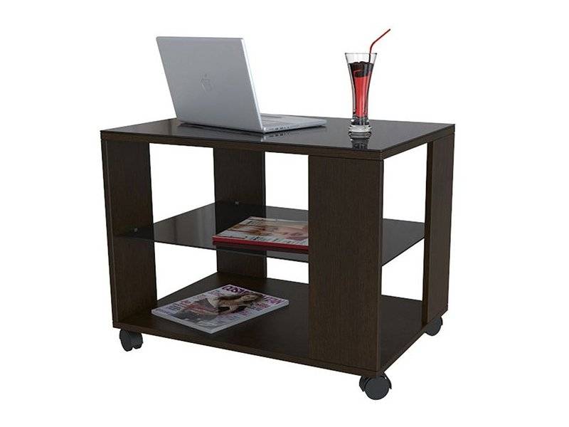 стол журнальный beautystyle 5 венге/стекло черное в Нижневартовске