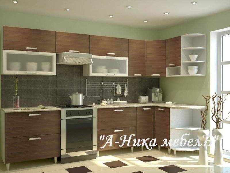 коричневая угловая кухня верона в Нижневартовске