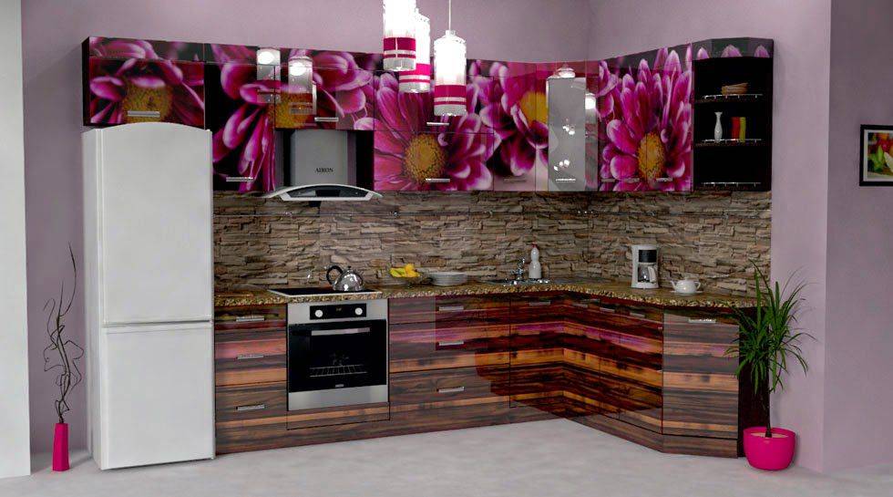 угловая кухня с фотопечатью в Нижневартовске