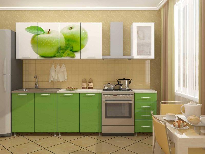 кухня с фотопечатью яблоко в Нижневартовске