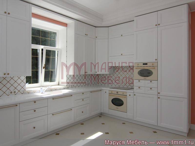 кухня угловая встроенная белая эмаль в Нижневартовске