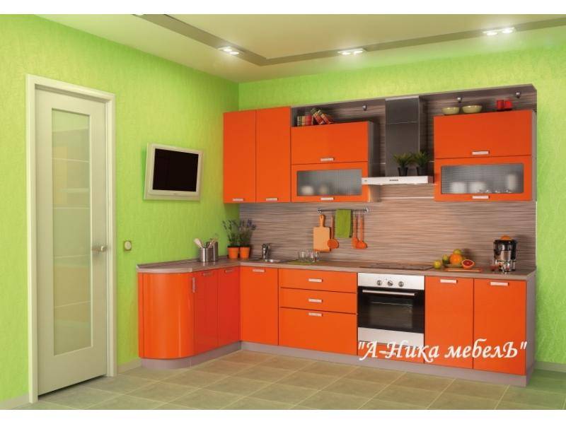 оранжевая глянцевая кухня ольга в Нижневартовске