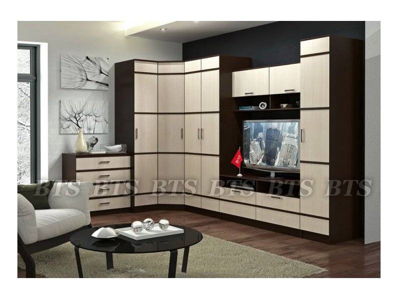 гостиная с угловым шкафом сакура в Нижневартовске