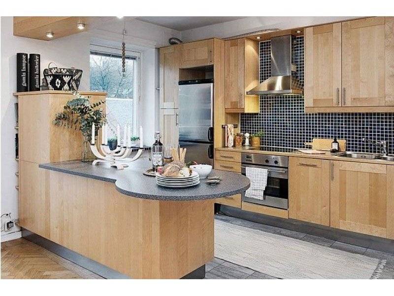 кухня из светлой древесины в скандинавском стиле арт 019 в Нижневартовске